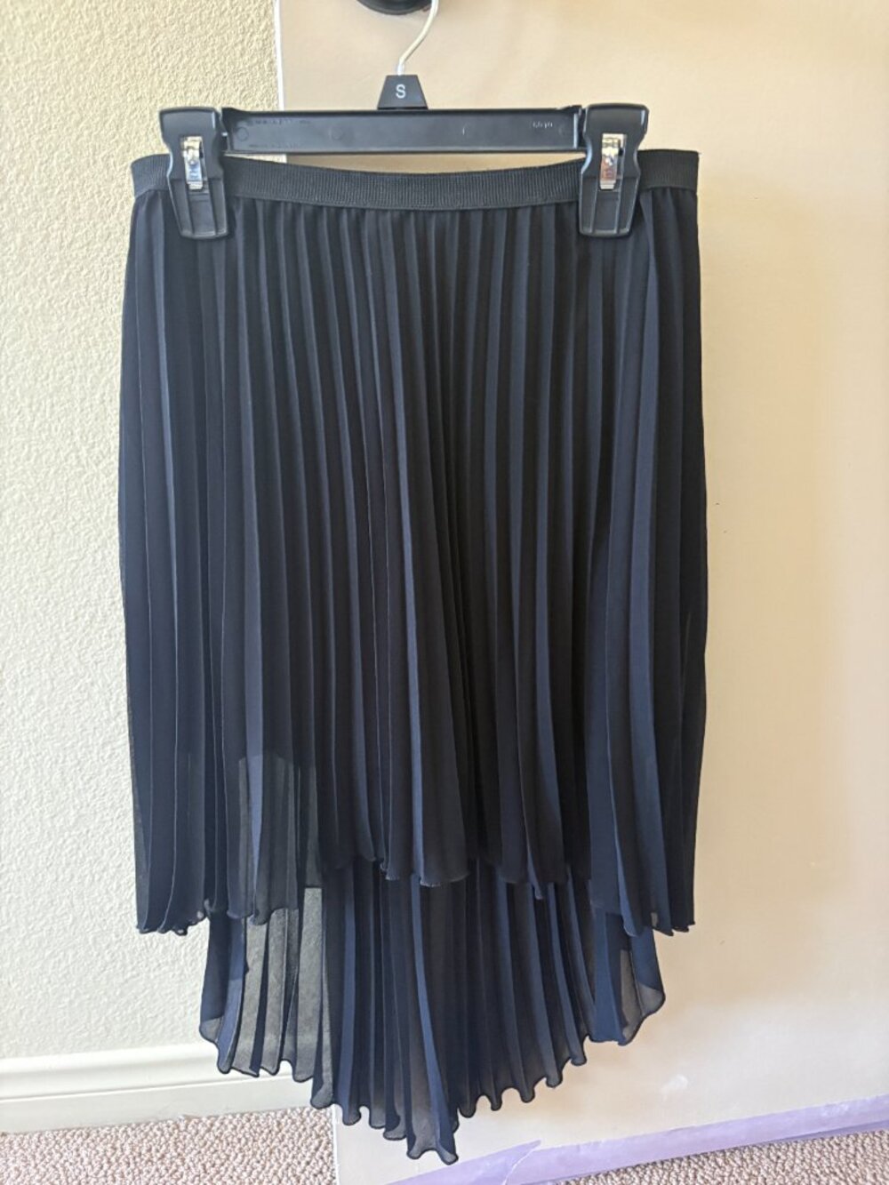 ZARA Trafaluc Black Chiffon Pleated High‑Low Skirt – Small - Picture 2 of 5